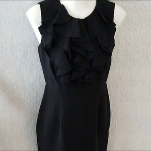 Black Dress with ruffle top and belt